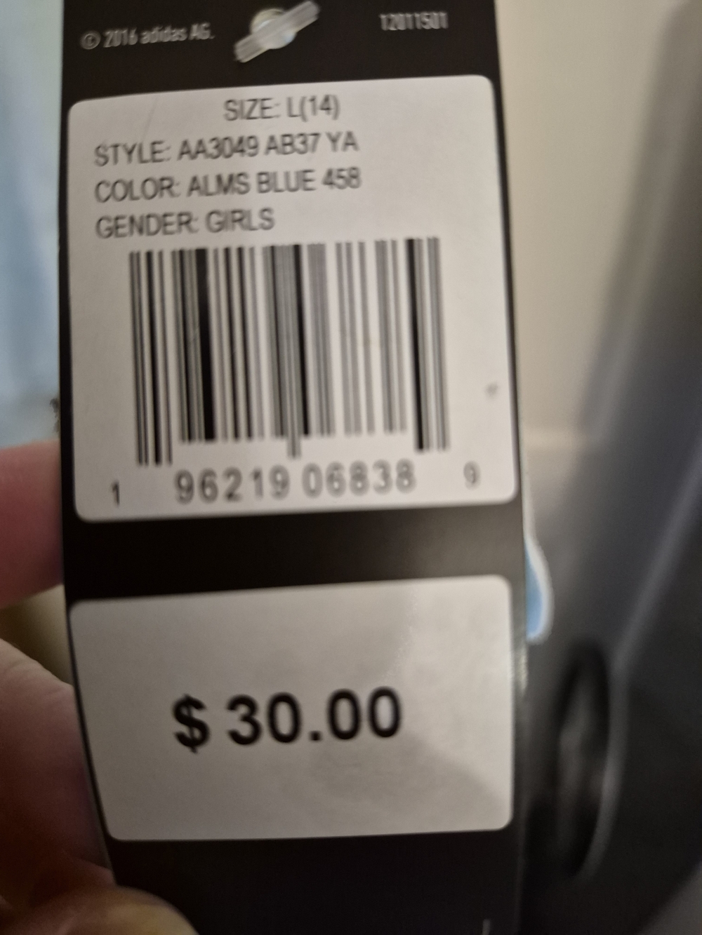 NWT- Adidas Pale Blue Hoodie with Black Outlined Logo - Picture 2 of 3